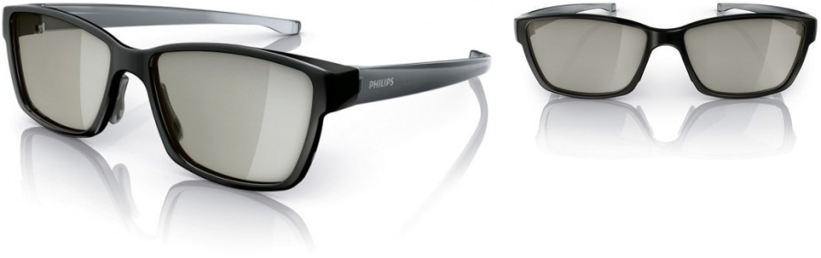 Уцененный товар 3D-очки для телевизоров Philips PTA436 [ PTA436/00 ] (повреждена упаковка, две пары поляризационных очков для полноэкранного режима дл