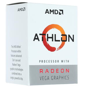 Процессор AMD Athlon 200GE OEM (S-AM4, ядер: 2, потоков: 4, 3.2GHz, L2: 1MB, L3: 4 MB, VGA  Radeon Vega 3, TDP 35W) YD200GC6M2OFB
