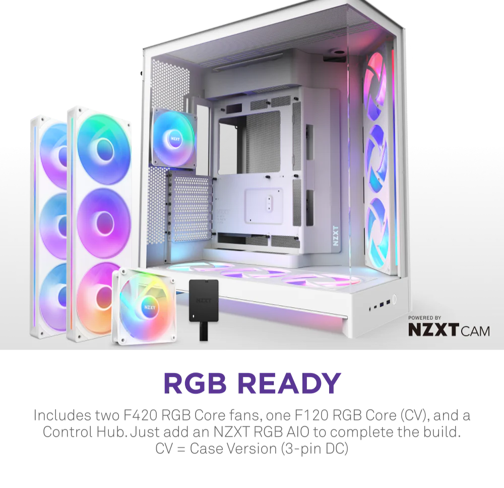 Корпус без блока питания NZXT H9 Flow RGB+ CM-H92FW-P1