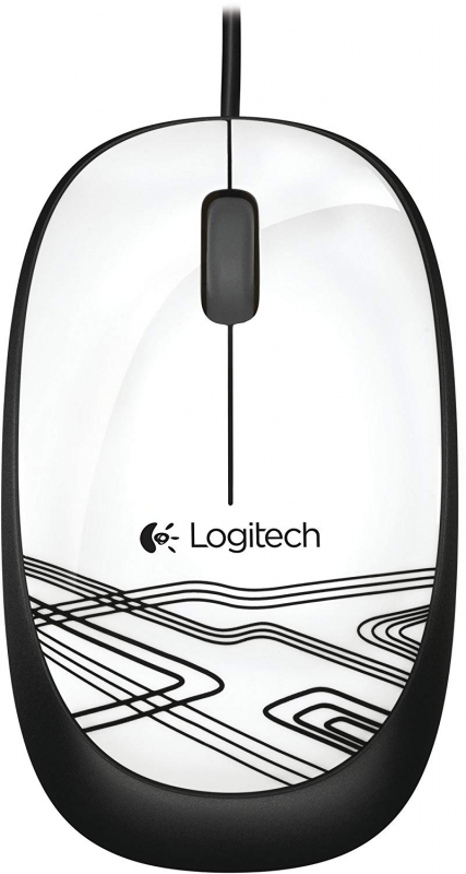 Мышь Logitech M105 Precision Corded Mouse White (черный-белый, USB, оптика, 1000 dpi, 3 кл., 1.45 м, симметричный дизайн) [ 910-002944 ]