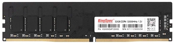 Память DIMM DDR4 32 GB (PC4-25600, 3200 MHz) Kingspec (1 шт x 32 ГБ, CL 22-22-22, 1.2 В, Dual rank x8) [ KS3200D4P12032G ]