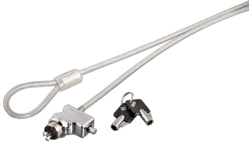 Шнур безопасности Hama Light (замок с ключами для ноутбука. длина 1.8 м., серебристый) [ 00086516 ]