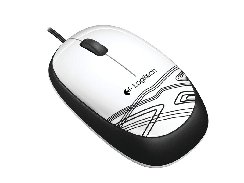 Мышь Logitech M105 Precision Corded Mouse White (черный-белый, USB, оптика, 1000 dpi, 3 кл., 1.45 м, симметричный дизайн) [ 910-002944 ]