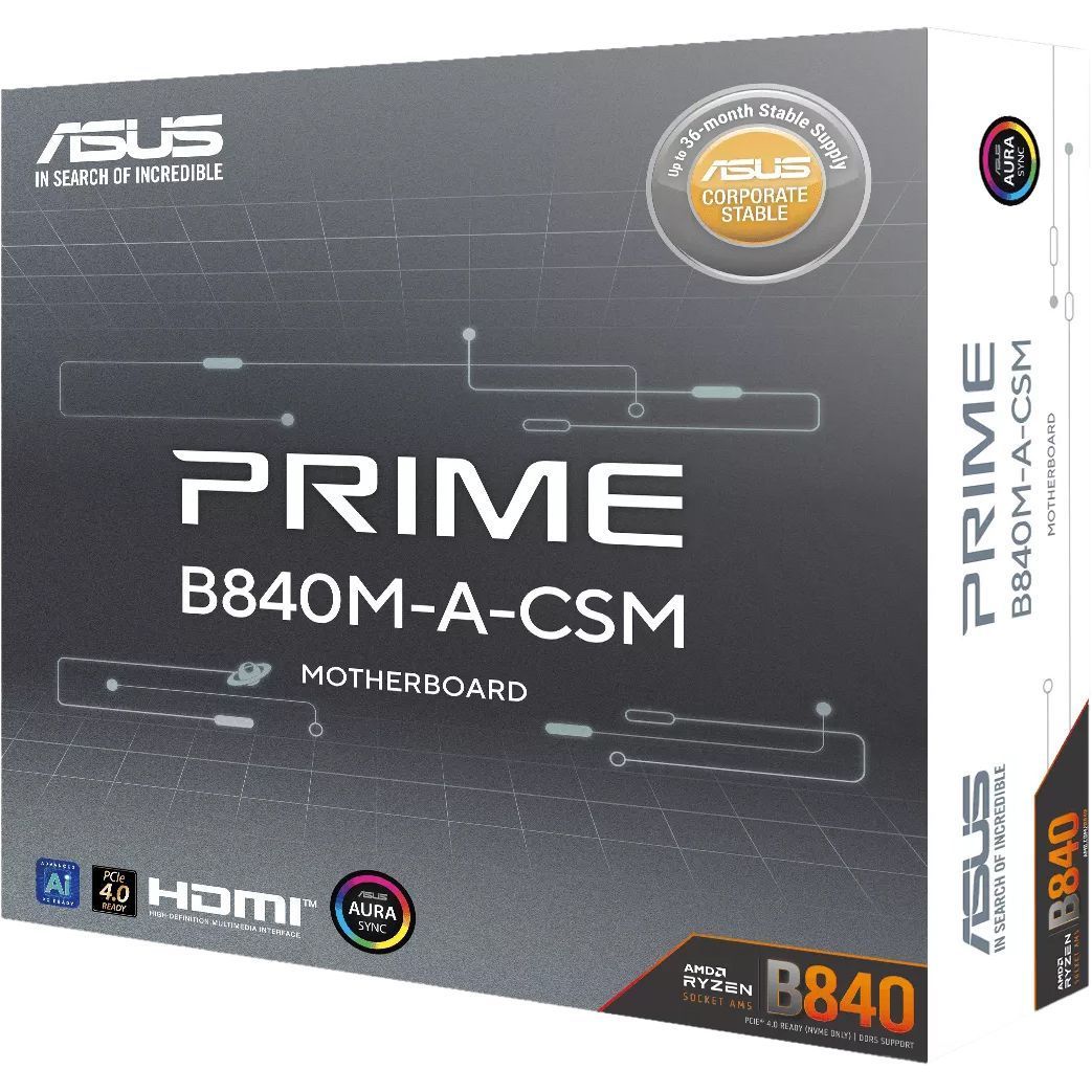 Материнская плата ASUS PRIME B840M-A-CSM (90MB1J10-M0EAYC)